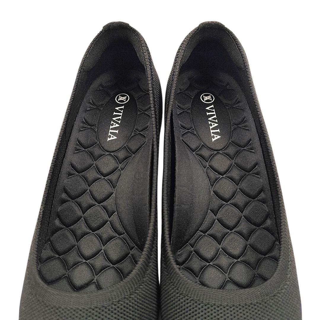 未使用級 VIVAIA 37 23.5 ブラック ウエッジソール パンプス