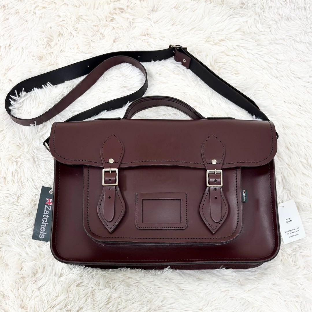 新品 Zatchels サッチェルバッグ 14.5インチ MARSARA RED