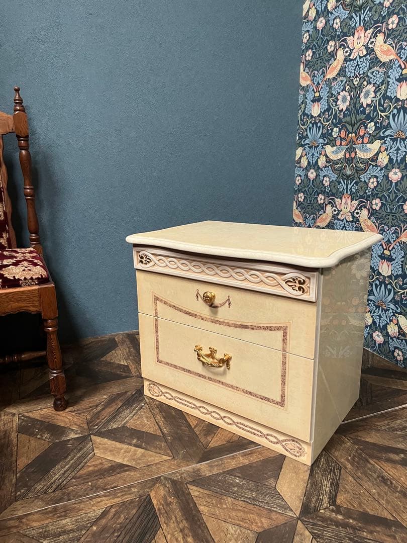 サルタレッリ 2段チェスト インテリア 白家具 姫系 インテリア ロココ調 箪笥