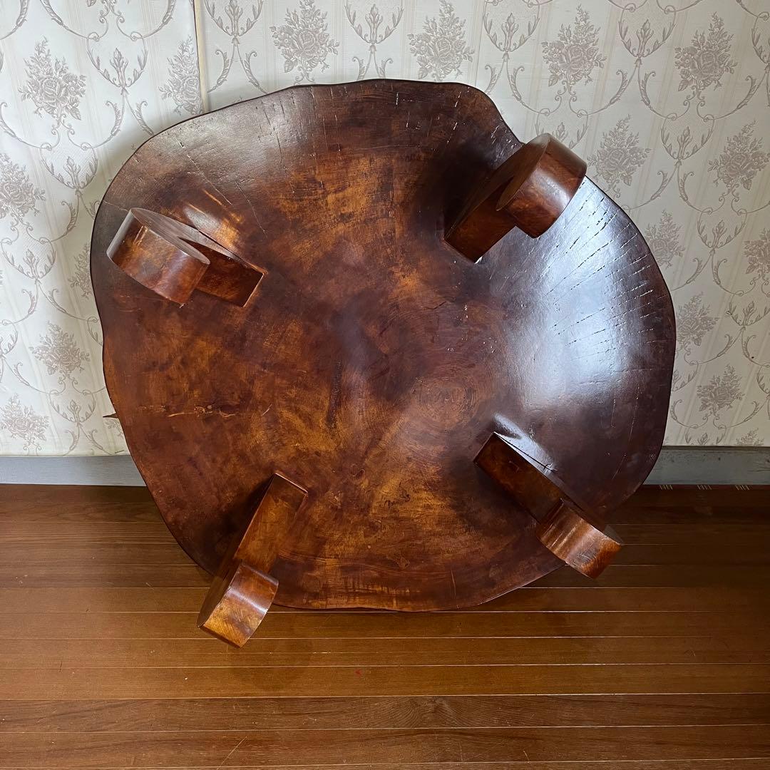 【アンティーク】天然木 一枚板 切り株 座卓 ローテーブル 無垢材 銘木 古家具