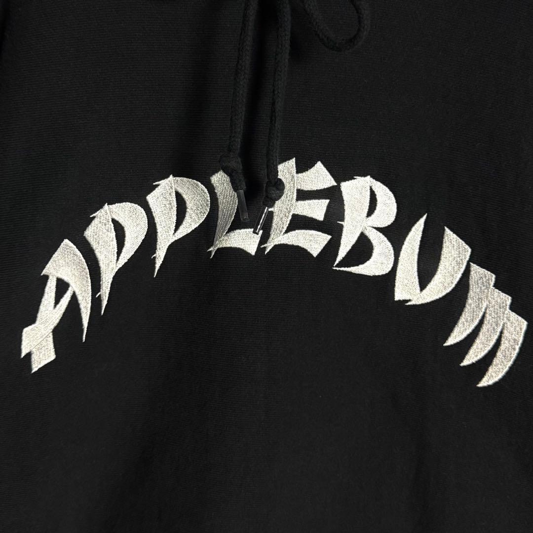 3657【希少デザイン・美品】アップルバム 刺繍アーチロゴ＆バックロゴ パーカー