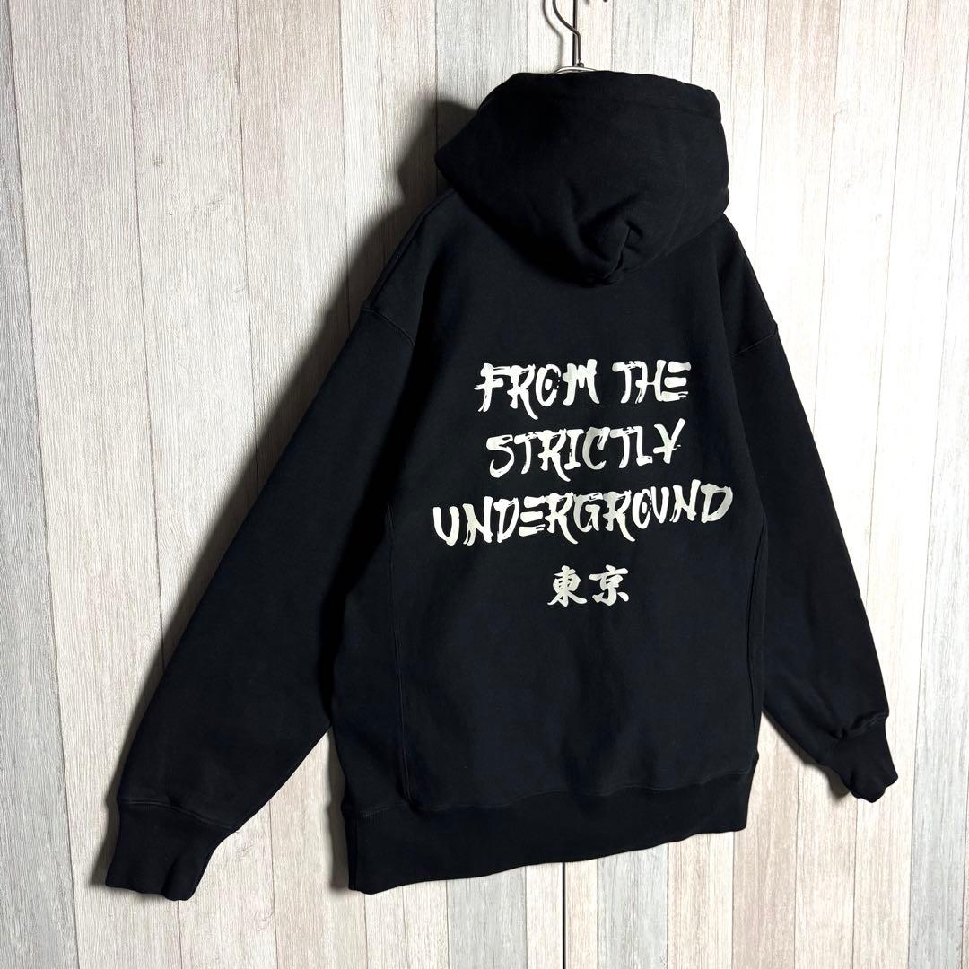 3657【希少デザイン・美品】アップルバム 刺繍アーチロゴ＆バックロゴ パーカー