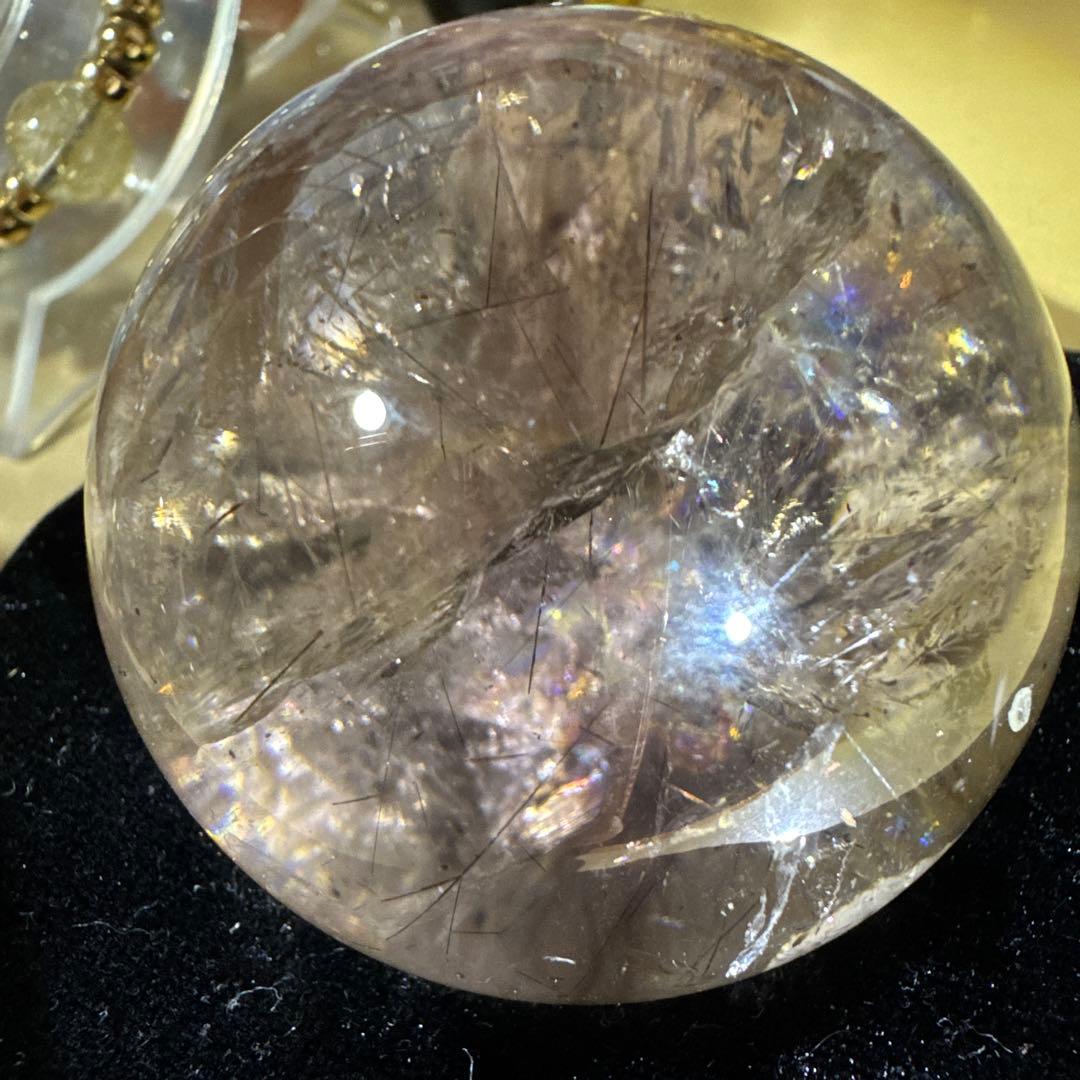 エレスチャル　アメジスト　ルチル　天然石　スフィア　貴重