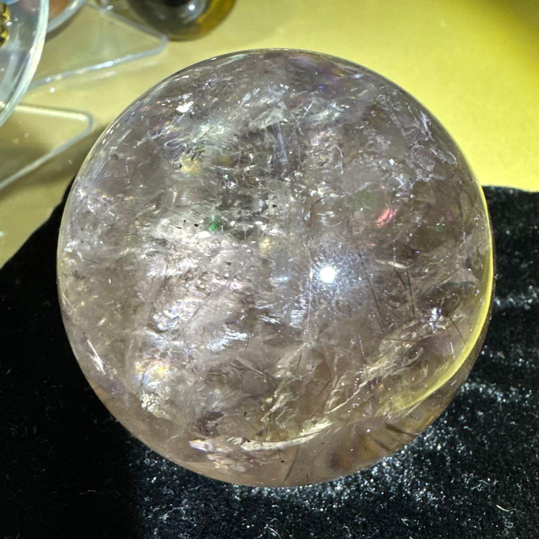 エレスチャル　アメジスト　ルチル　天然石　スフィア　貴重