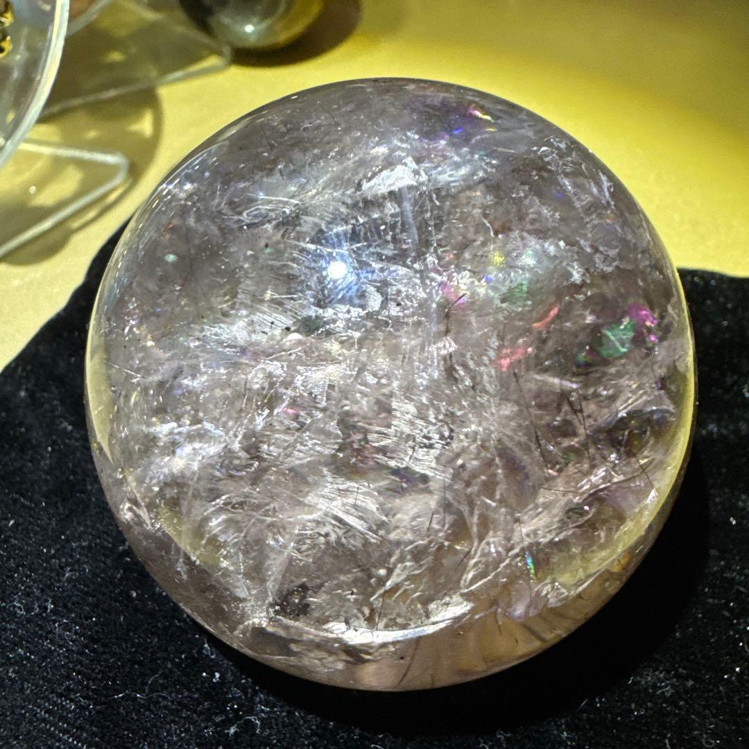 エレスチャル　アメジスト　ルチル　天然石　スフィア　貴重