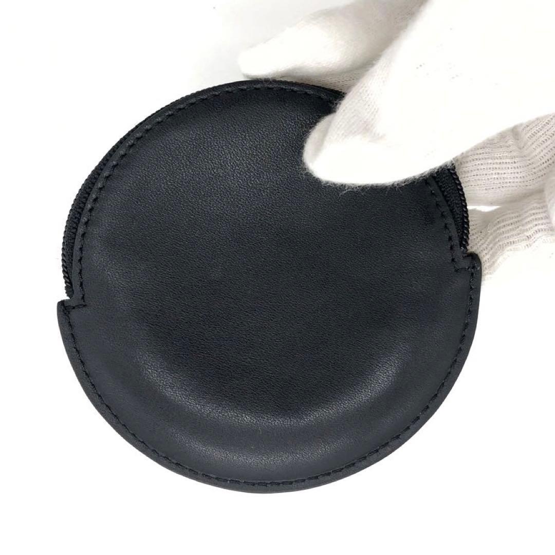 新品同様☆オールドコーチ　 レザー　ケース　 ブラック　丸形