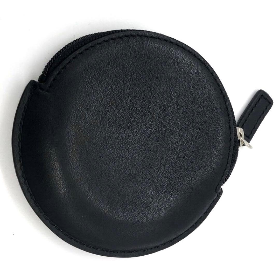 新品同様☆オールドコーチ　 レザー　ケース　 ブラック　丸形