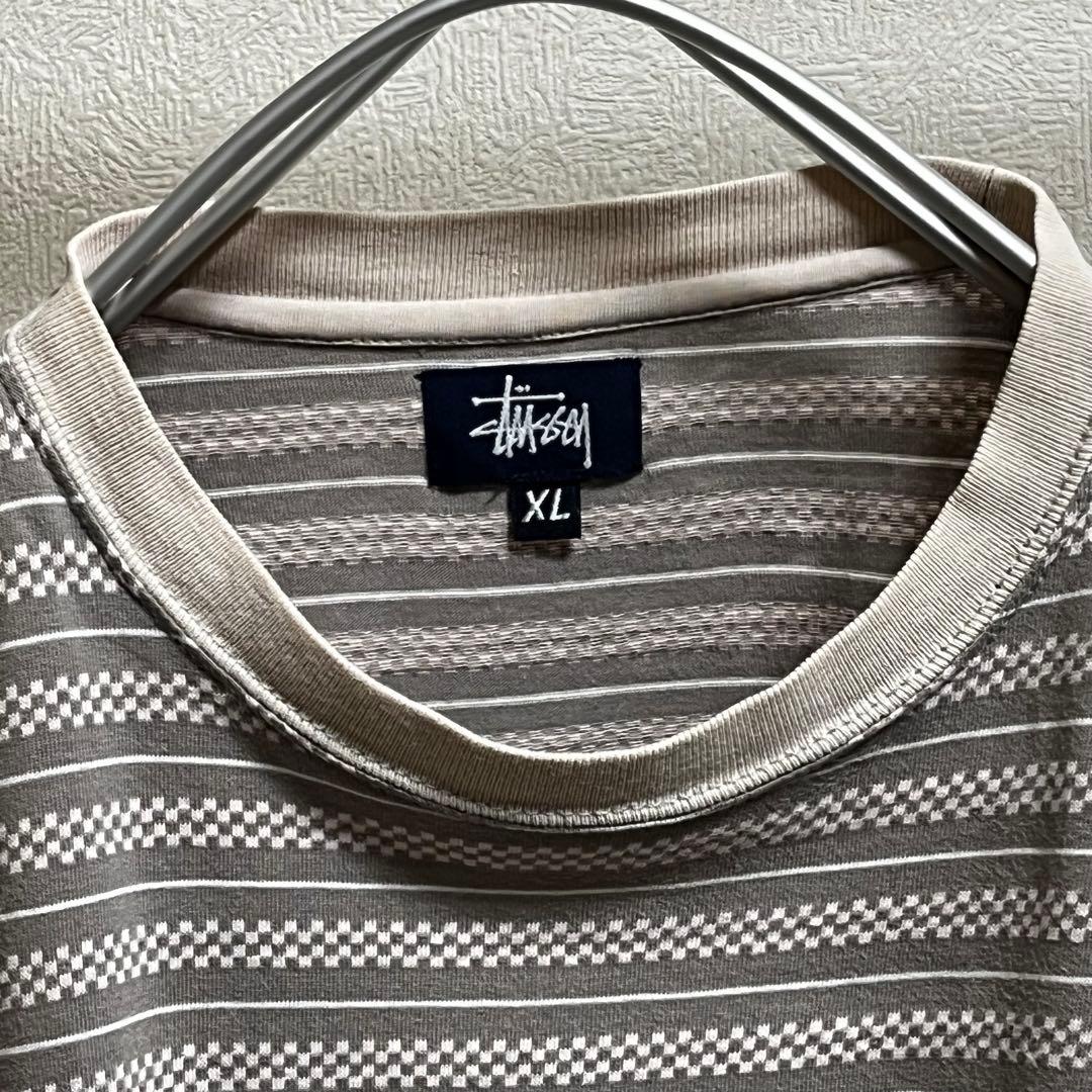 ※KSU※ 00s STUSSY ボーダーtシャツ　総柄