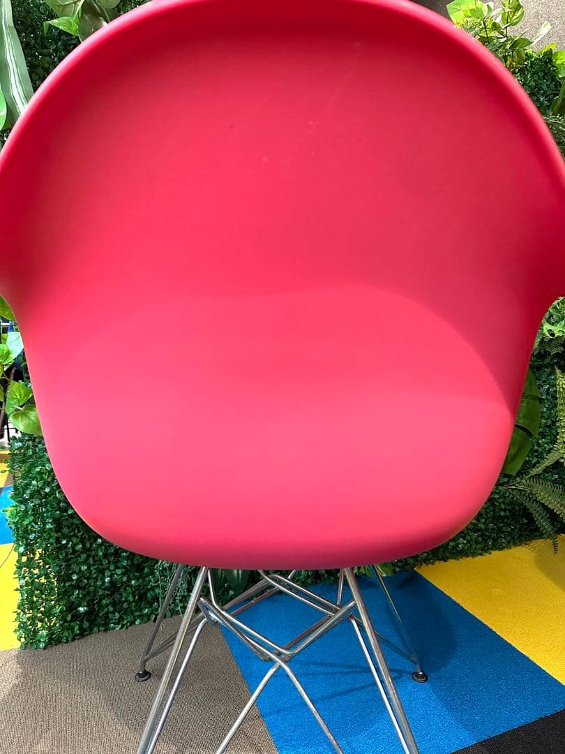 イームズ アームシェルチェア レッド ミッドセンチュリー エッフェルベース　1台