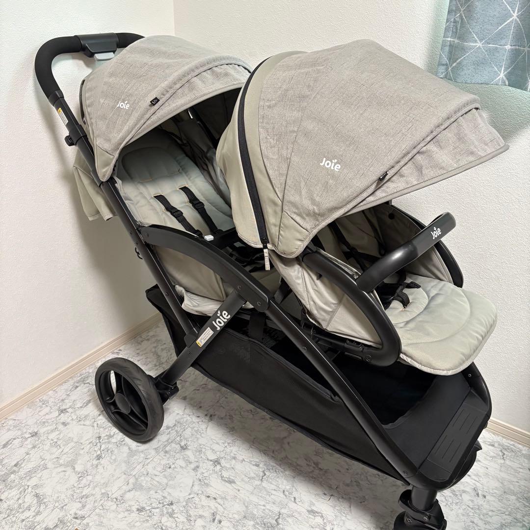 ホームクリーニング済み✨joie エヴァライトデュオ 二人乗りベビーカー グレー