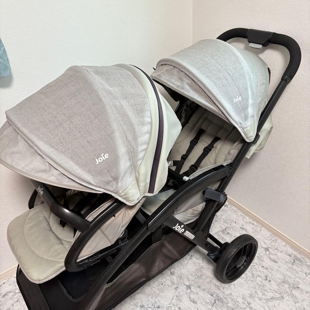 ホームクリーニング済み✨joie エヴァライトデュオ 二人乗りベビーカー グレー