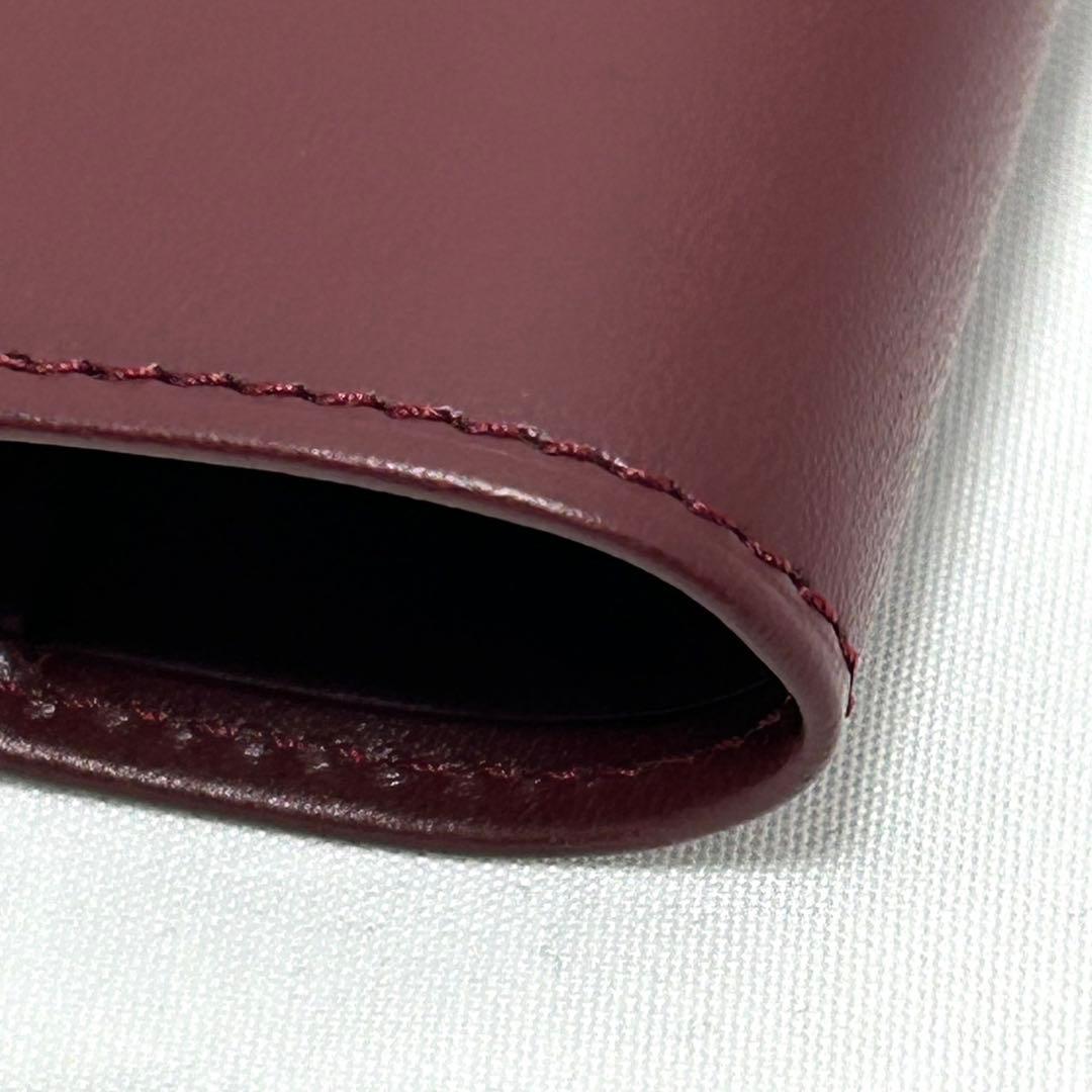 Cartier 長財布 札入れ カーフレザー ボルドー ロゴ マストライン 箱付