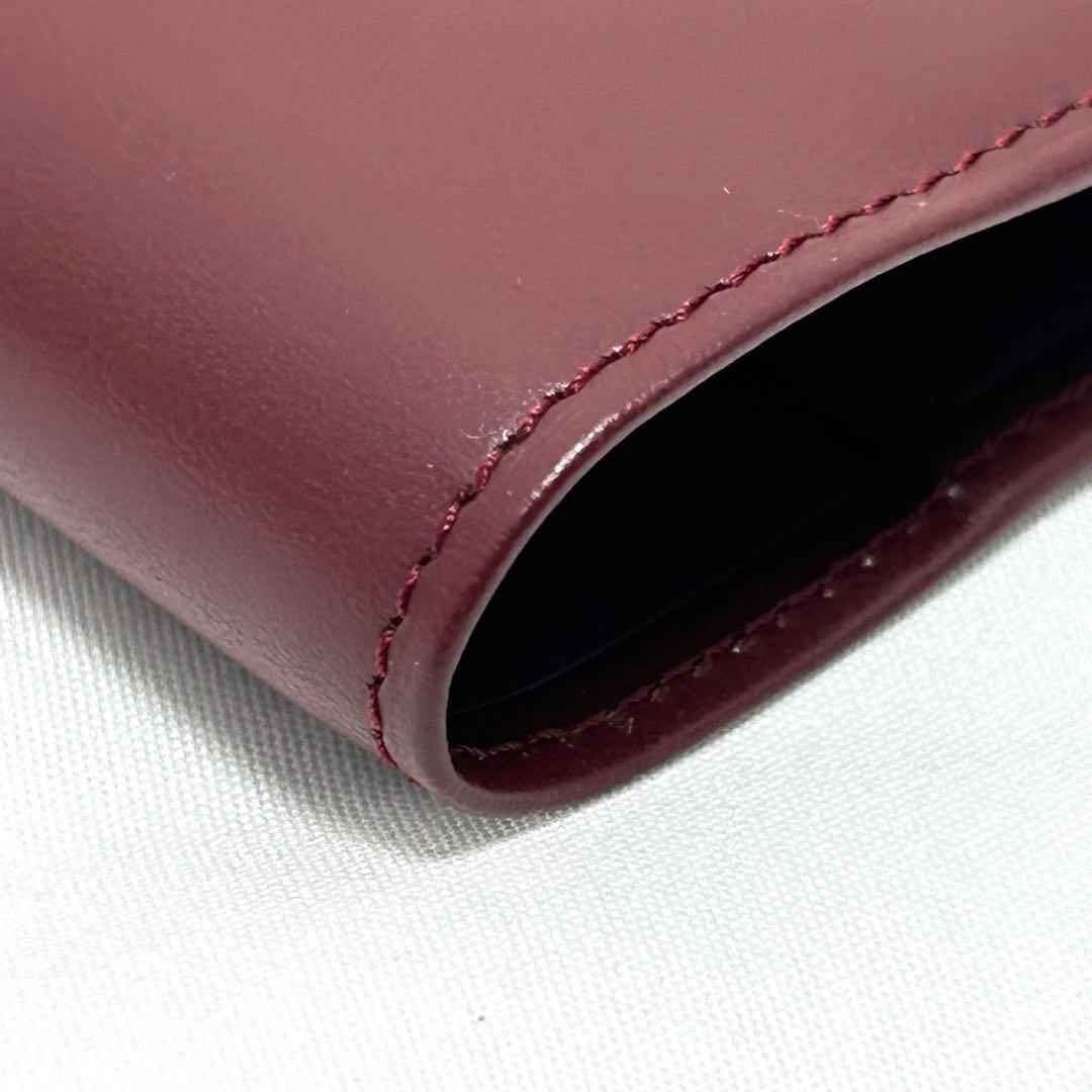 Cartier 長財布 札入れ カーフレザー ボルドー ロゴ マストライン 箱付