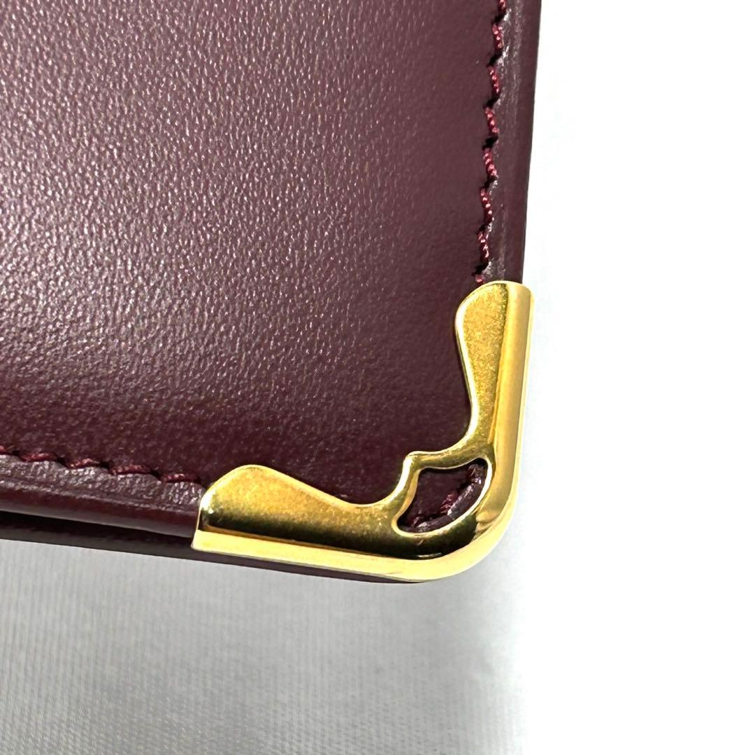 Cartier 長財布 札入れ カーフレザー ボルドー ロゴ マストライン 箱付