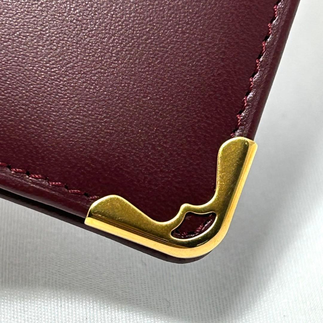 Cartier 長財布 札入れ カーフレザー ボルドー ロゴ マストライン 箱付