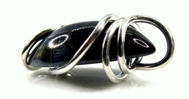 ■紺トラ目石・ホークスアイ■SV.925■スパイラル■ペンダント