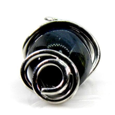■紺トラ目石・ホークスアイ■SV.925■スパイラル■ペンダント