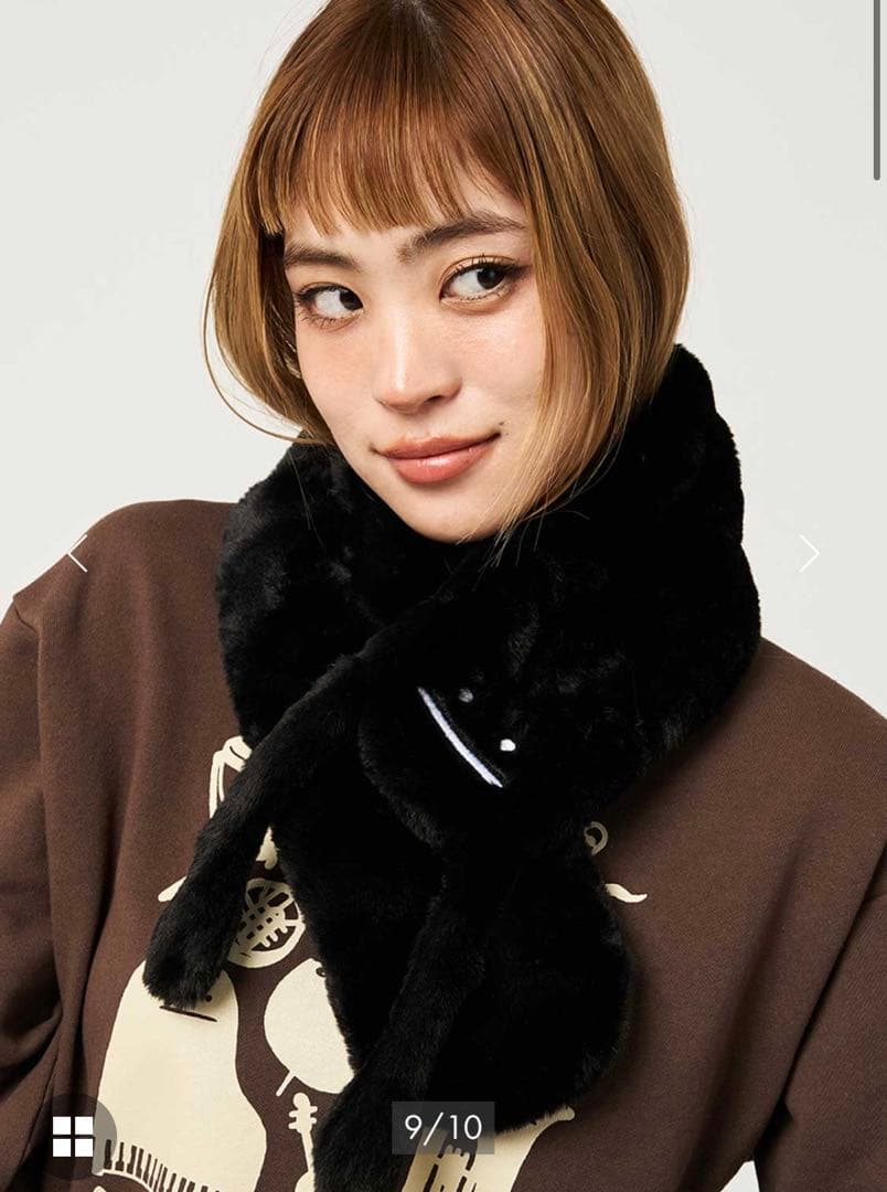 graniphビューティフルシャドーぬいぐるみマフラー　グラニフ　ファーマフラー