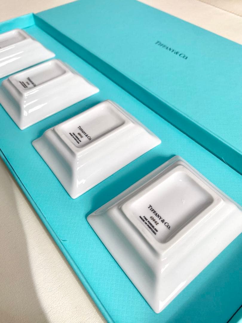 【1度のみ展示使用】Tiffany ティファニー　小皿セット　ミニトレイ