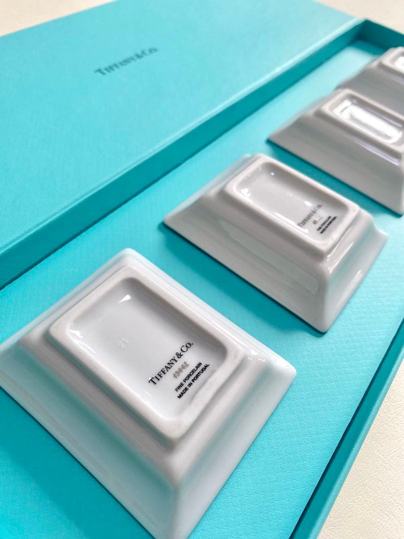 【1度のみ展示使用】Tiffany ティファニー　小皿セット　ミニトレイ