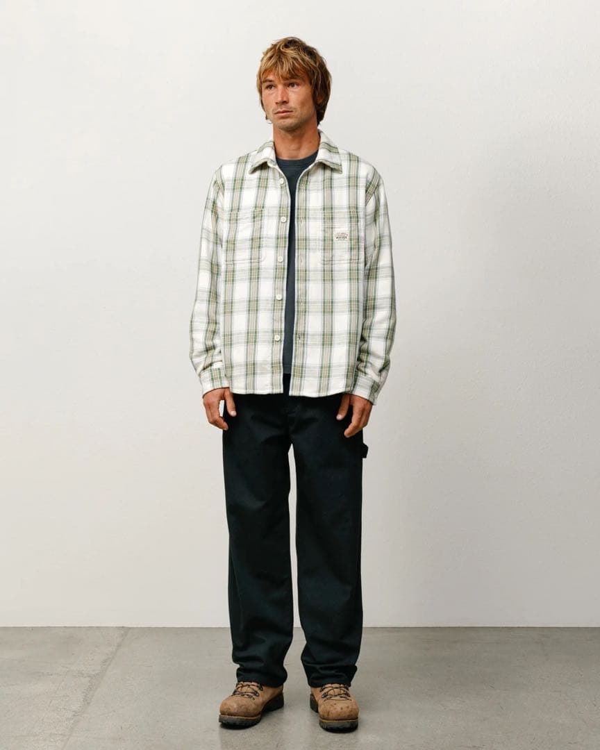や*み様 STUSSY LAU PLAID SHIRT JACKET OFF W