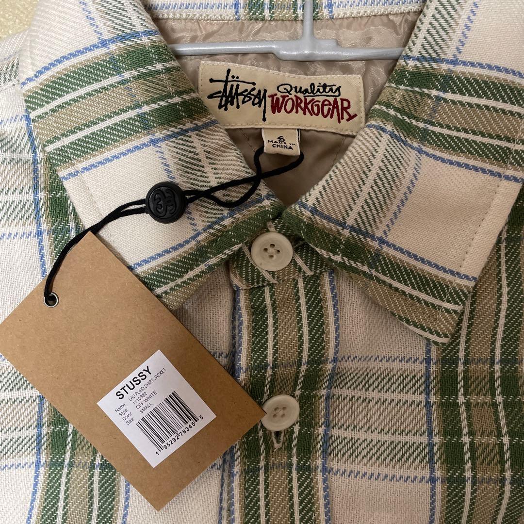 や*み様 STUSSY LAU PLAID SHIRT JACKET OFF W