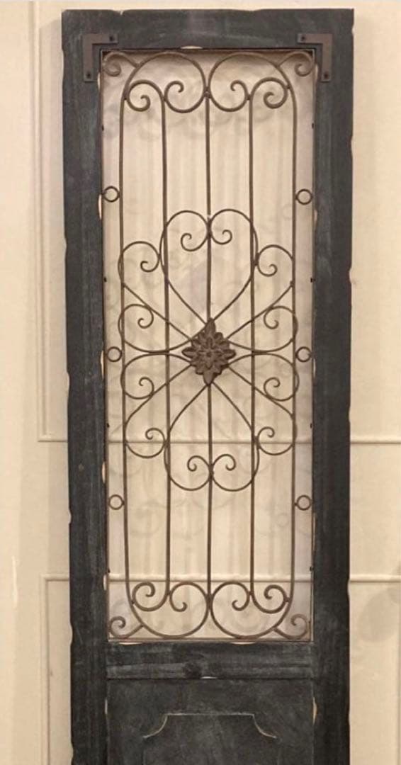 アイアンウッドアンティークフィニッシュ ウォールデコ壁掛可 ウッドドアブラック