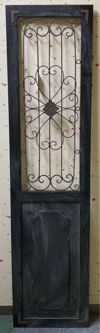 アイアンウッドアンティークフィニッシュ ウォールデコ壁掛可 ウッドドアブラック