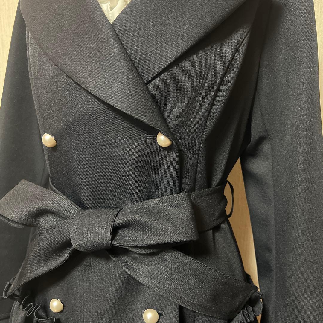 お値下げ★ルネ★Rene★パールボタンフリルロングコー★36★春秋冬