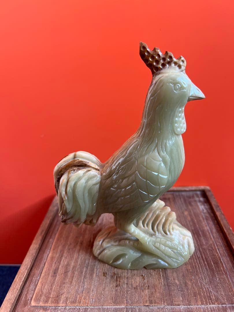 1495  特上彫 酉　鶏　置物 彫刻工芸品