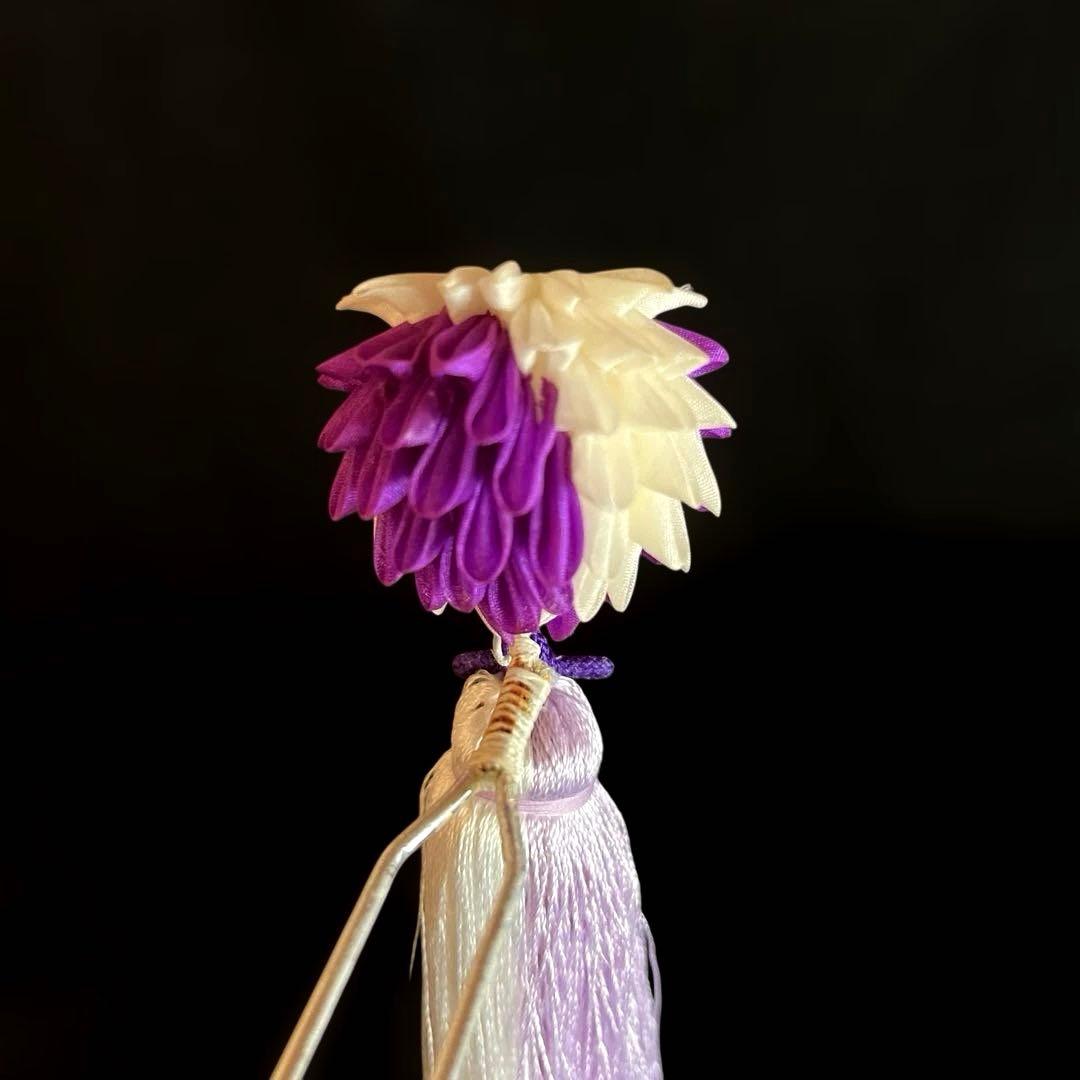 勝山髪飾り 七五三 7歳 (紫×薄紫×白)