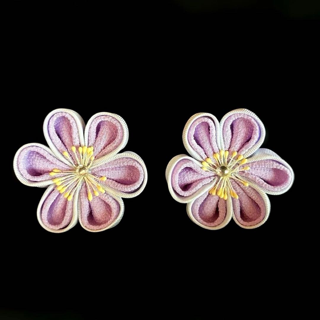 勝山髪飾り 七五三 7歳 (紫×薄紫×白)