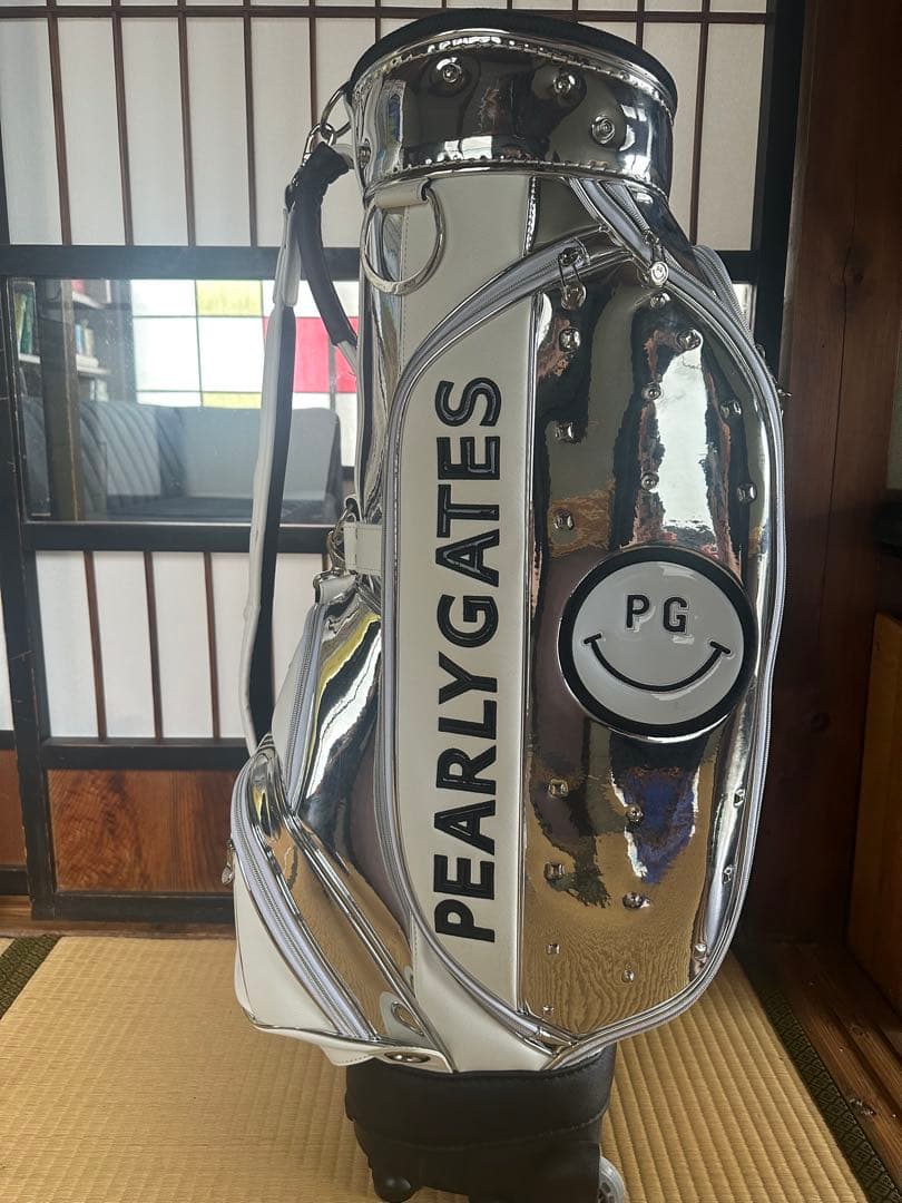 PEARLY GATES キャディバッグ ホワイト シルバー