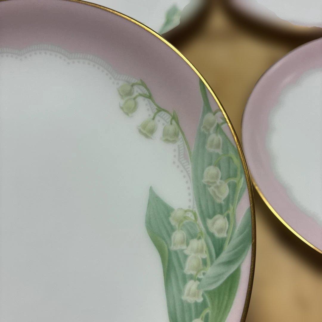 大倉陶園　白磁　鈴蘭　プレート　4枚