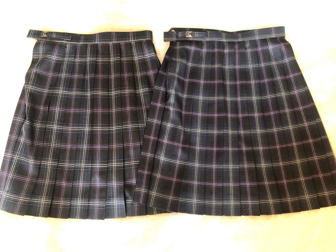 飛鳥未来高校　KANKO チェック柄 プリーツスカート 63cm 夏冬セット