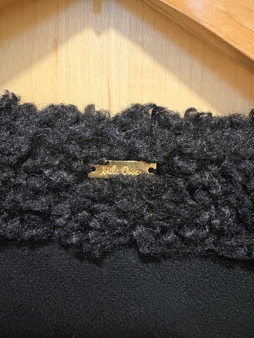 Mila owen 金釦ノーカラーコンパクトボアジャケット