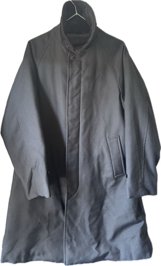 値下 古着 スティーブンアラン コーデュロイ襟 ステンカラーコート　黒