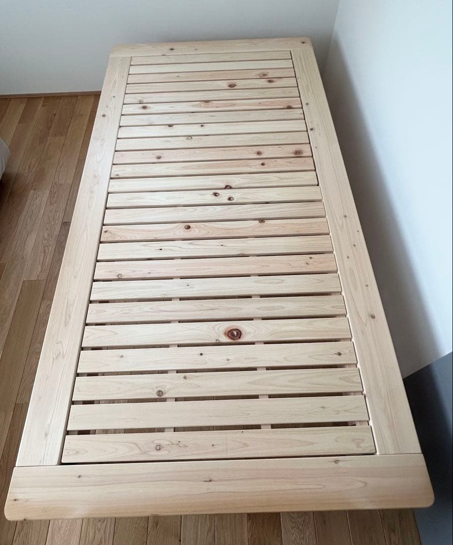 家具の里 総ヒノキ すのこベッド シングルサイズ 日本製 ひのき無垢