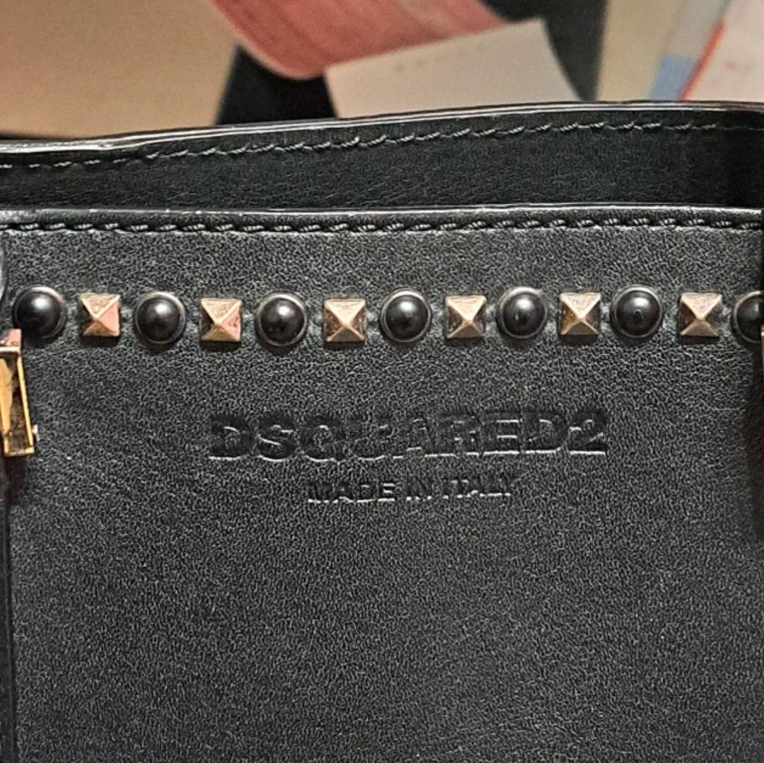 Dsquared2　オニキス　スタッズ　レザーバッグ　トートバッグ　ブラック