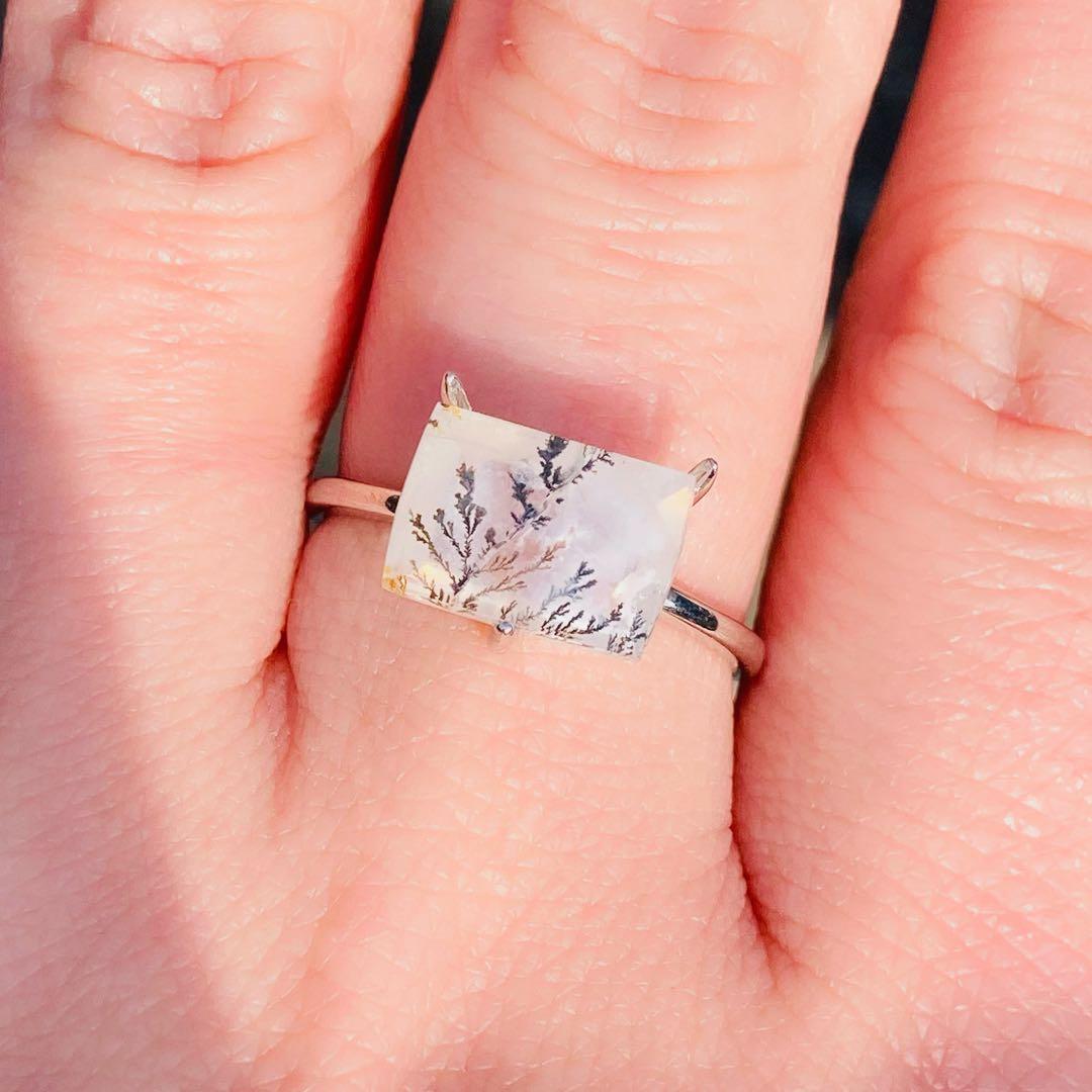 天然石　デンドリックチッククォーツ　ルース　天然石リング