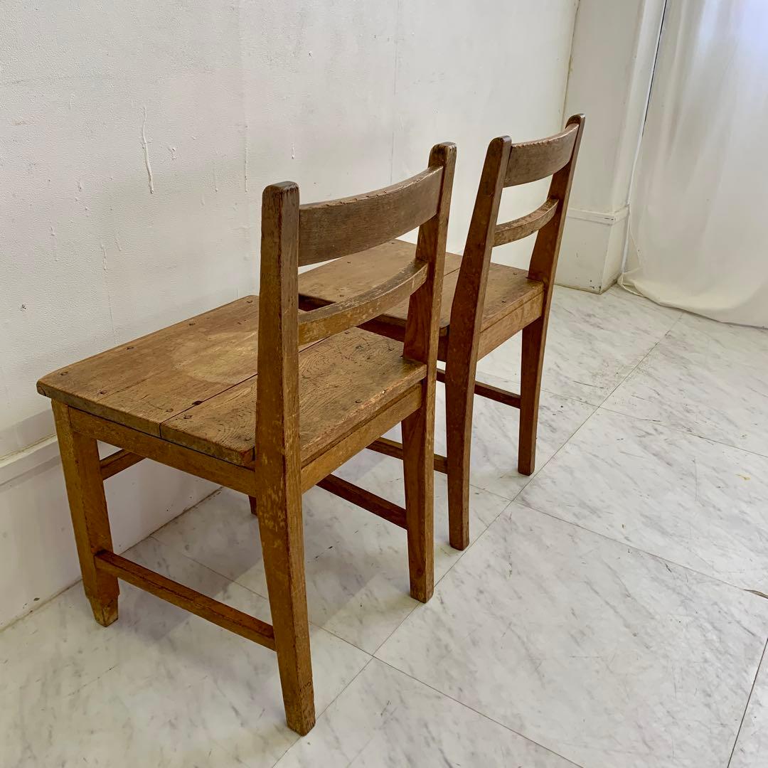 昭和レトロ 木製チェア 2脚セット｜昔懐かしい 古道具 椅子 木味 ヴィンテージ