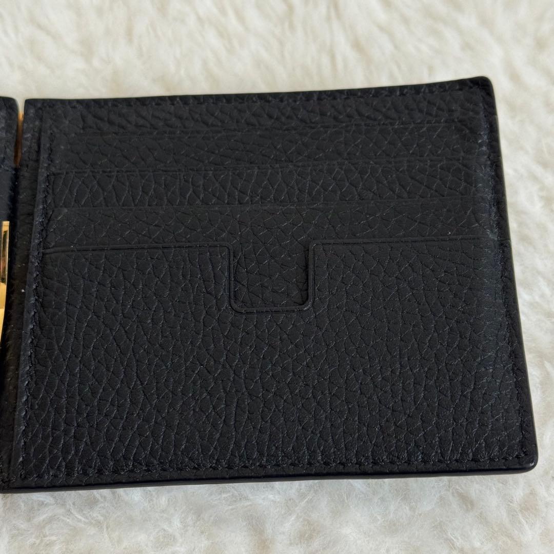 トムフォード　マネークリップ　シボ革　レザー　黒　付属品付き