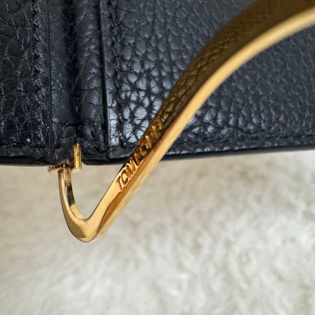 トムフォード　マネークリップ　シボ革　レザー　黒　付属品付き