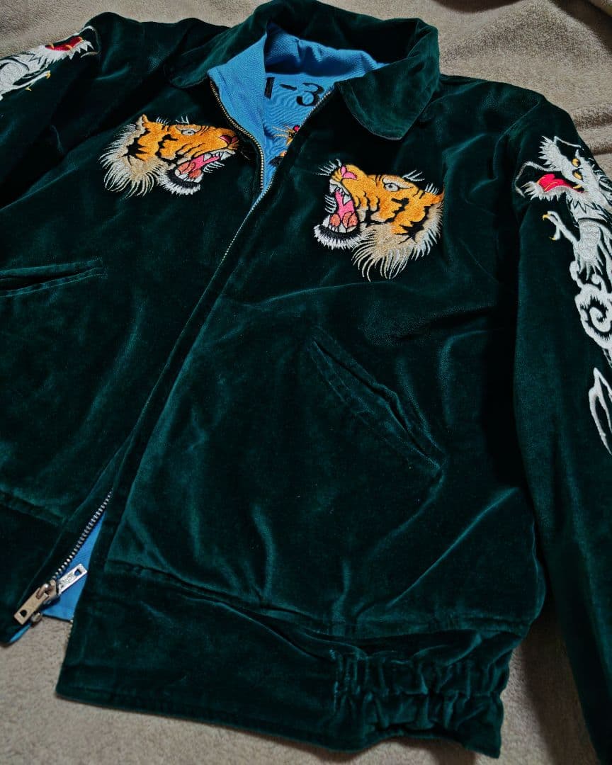 美品 未使用近 テーラー東洋 ２面用 虎龍鷲 別珍 スカジャン vintage