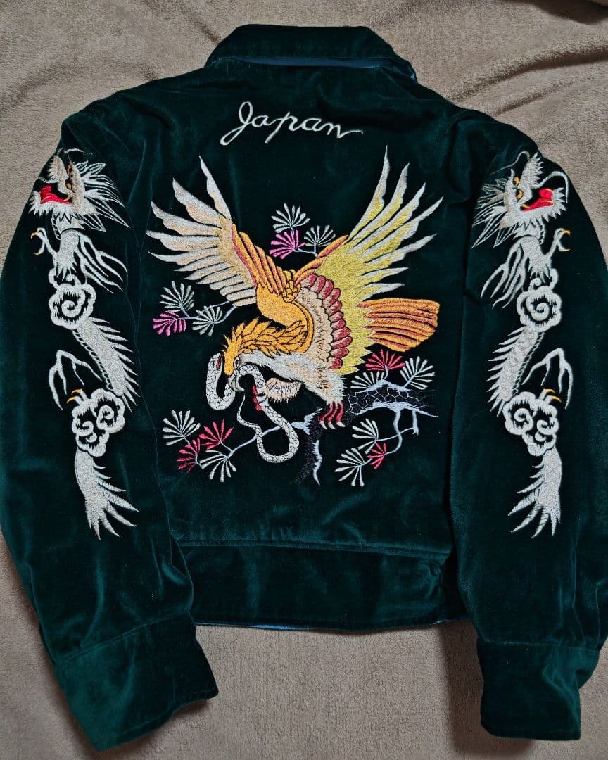 美品 未使用近 テーラー東洋 ２面用 虎龍鷲 別珍 スカジャン vintage