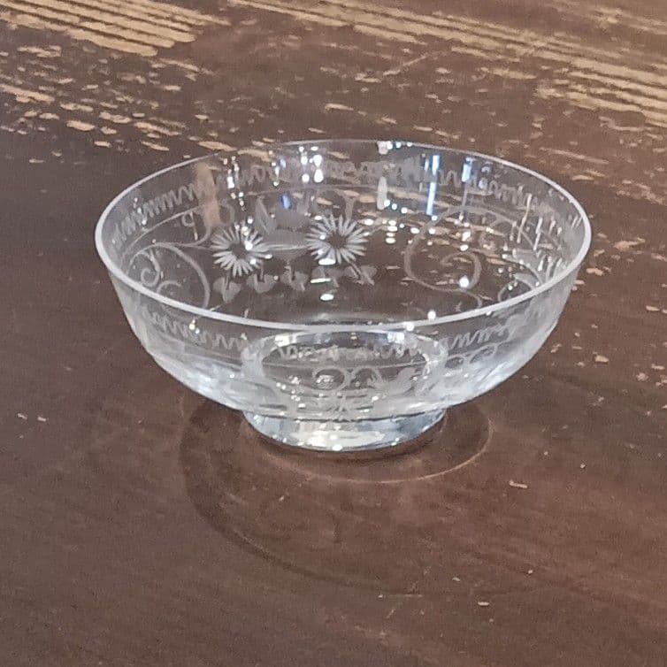 ドイツ テレジアンタール 12cm ボウル 4点セット ガラス 鳥 花