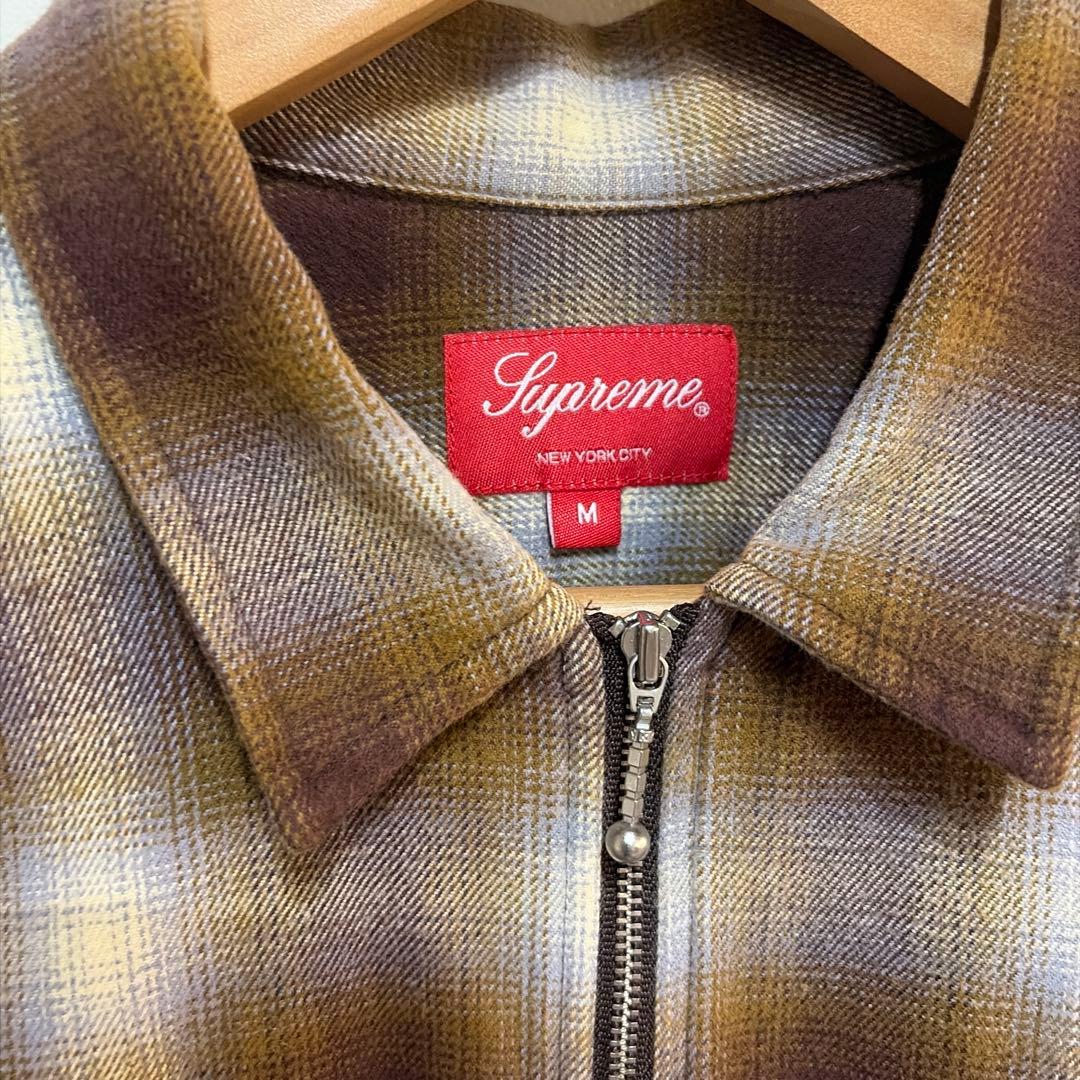 トップス supreme Shadow Plaid Flannel Zip Shirt
