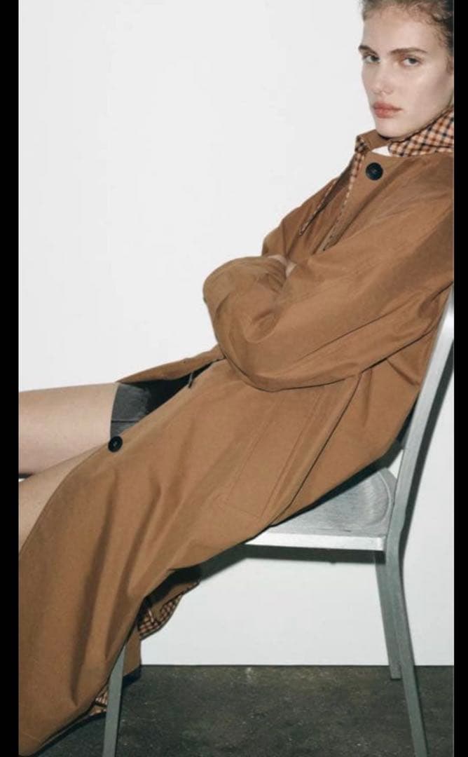 専用ZARAリバーシブルトレンチコートロング2025