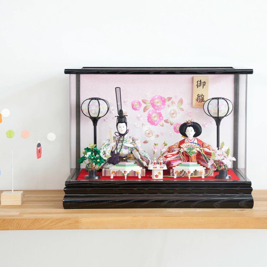 ひな人形 雛人形 新品 コンパクト 日本製 ケース飾り ひなまつり TKN01