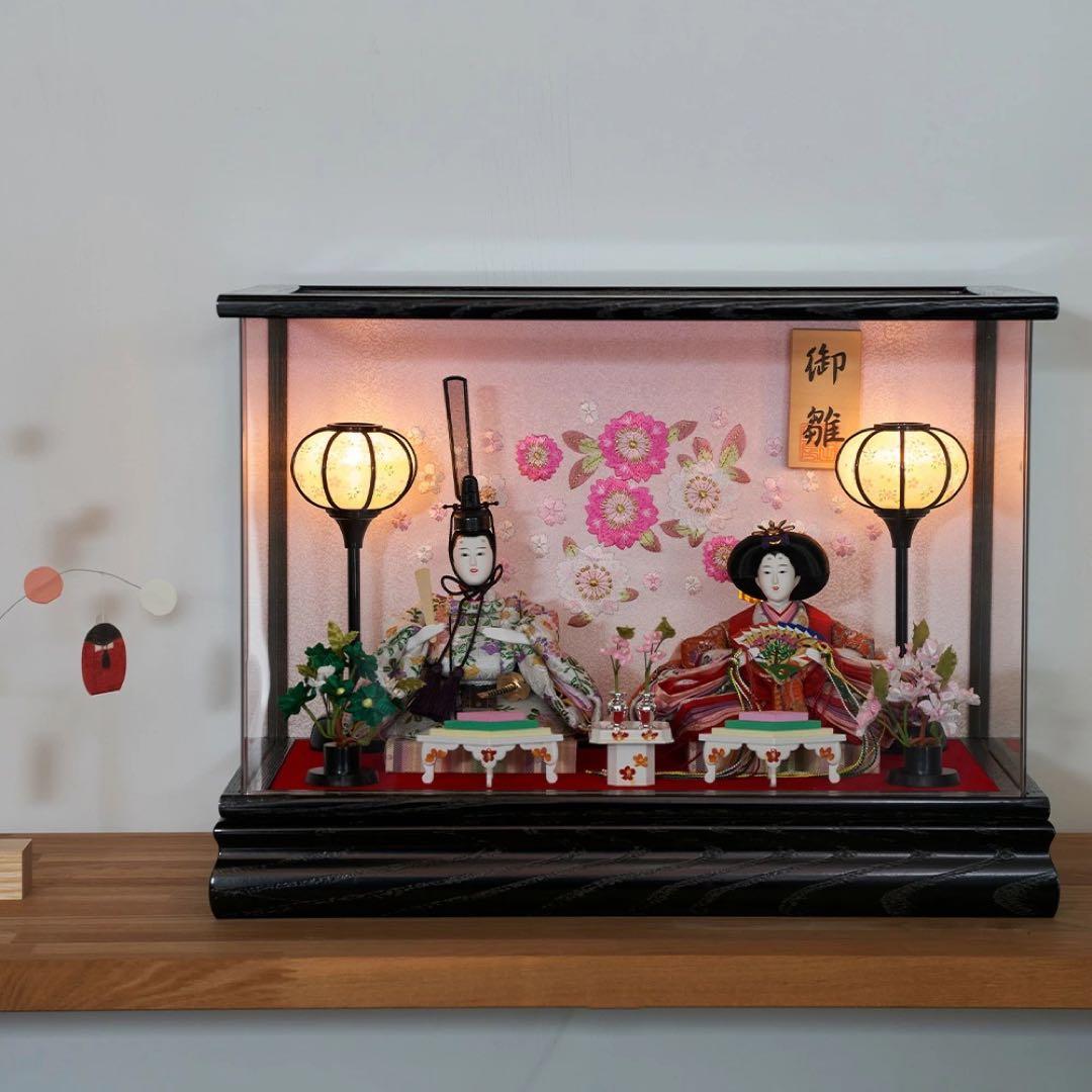ひな人形 雛人形 新品 コンパクト 日本製 ケース飾り ひなまつり TKN01